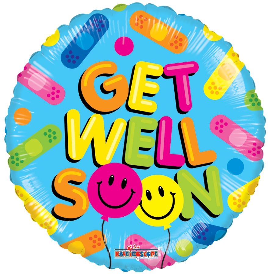 18" Get Well Balloon Smilies