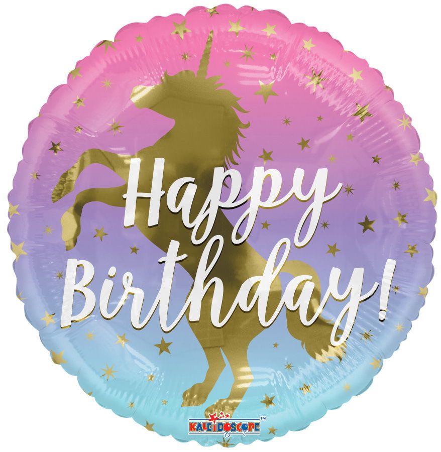 18" Happy Birthday Unicorn Balloon