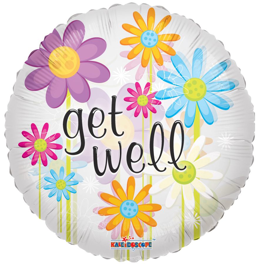 18" Get Well Daisies Clear View Balloon