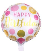 18" Happy Birthday Pink & Gold Balloon