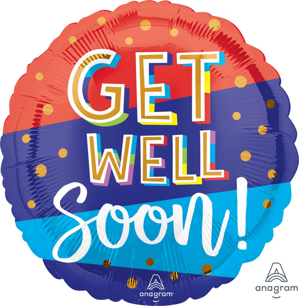 18" Get Well Bouncy Type Balloon