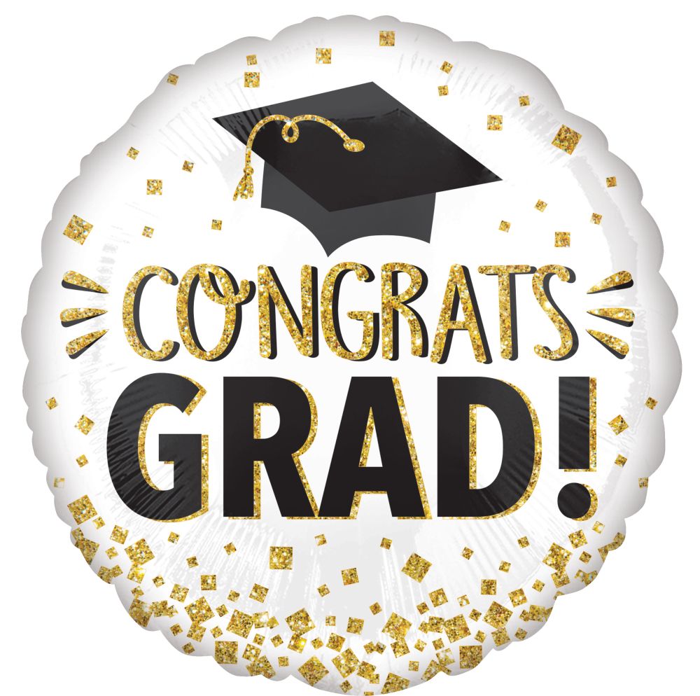 Jumbo Congrats Grad Gold Glitter Balloon