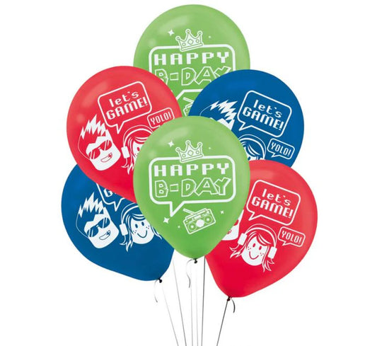 6 Pc Roblox Party Town Latex Balloons