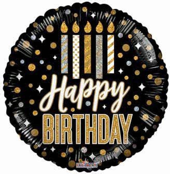 18" Happy Birthday Candles Foil Balloon