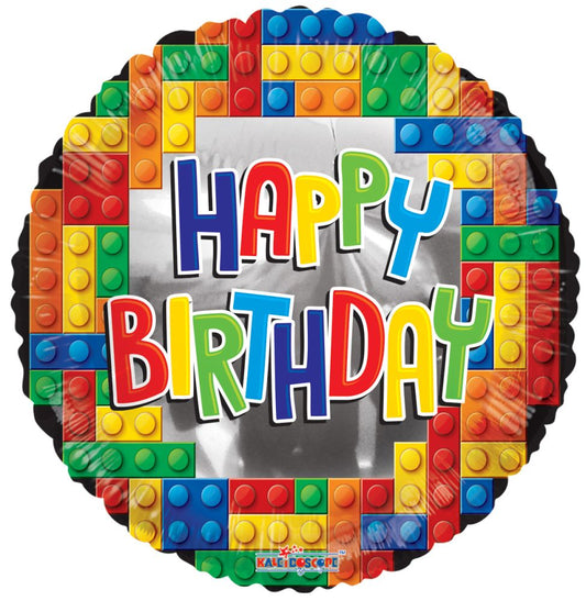 18" Happy Birthday Lego Balloon