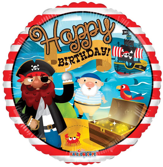 18" Happy Birthday Pirate Balloon