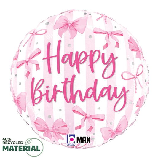18" Happy Birthday Pretty Pink Bow
