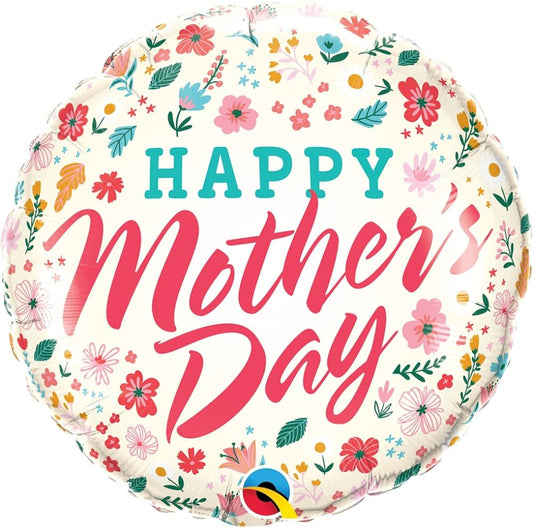 18" Happy Mother's Day Floral Balloon
