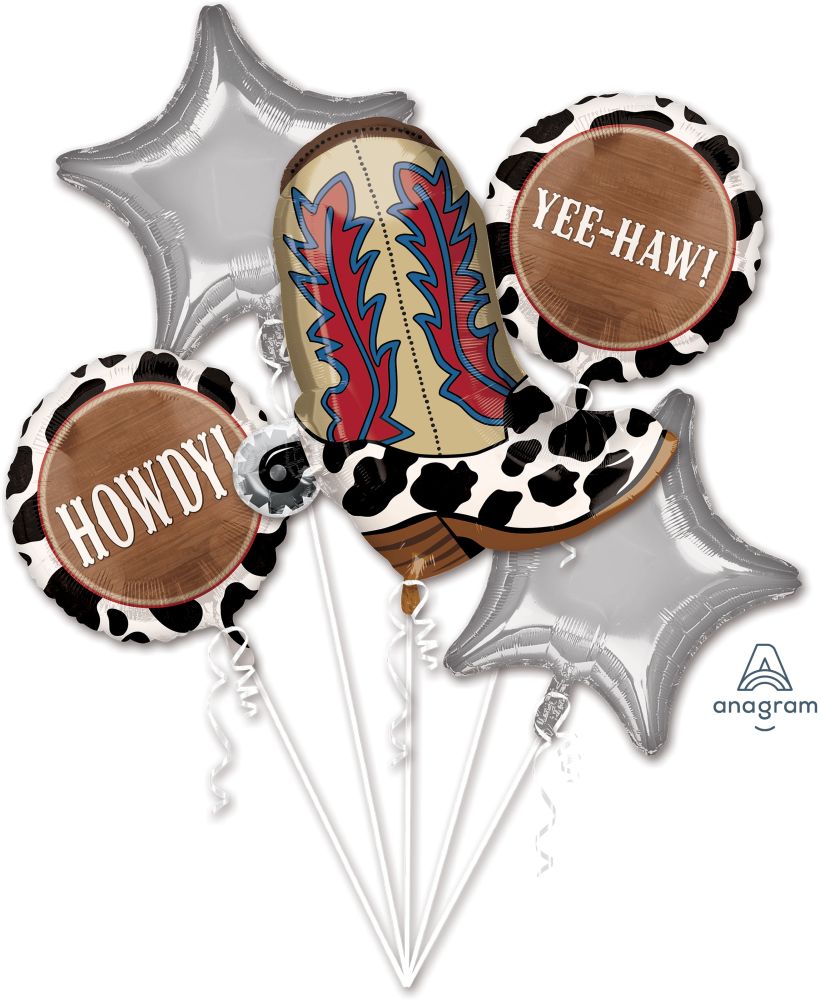 5 Pc Balloon Bouquet Yeehaw