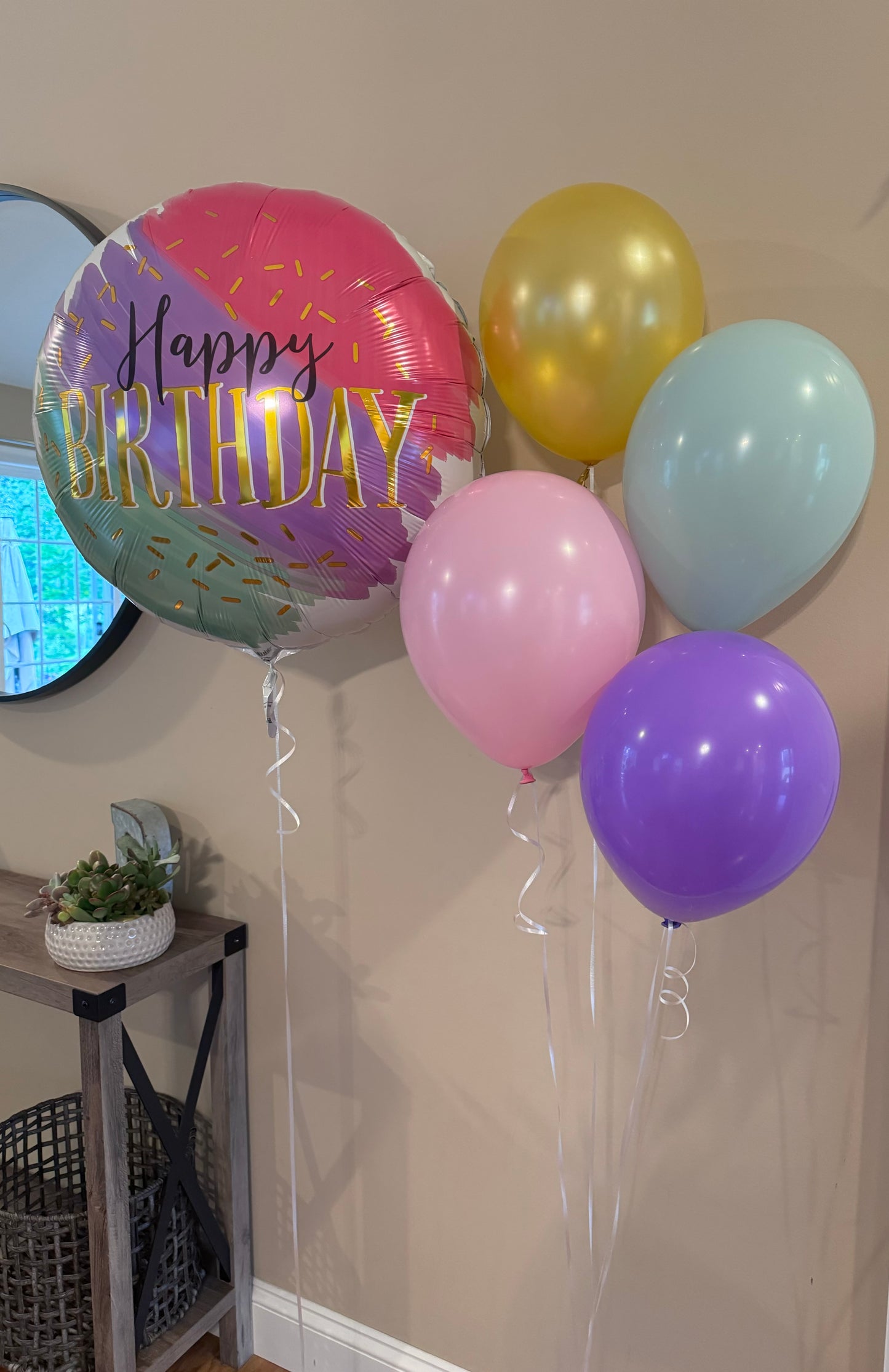 Giant 28" Watercolor Pastel Birthday Balloon