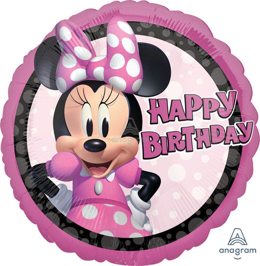 18" Minnie Mouse Happy Birthday Foil Balloon