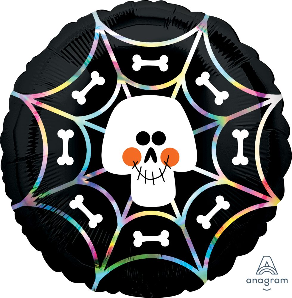 18" Iridescent Skull Web Balloon