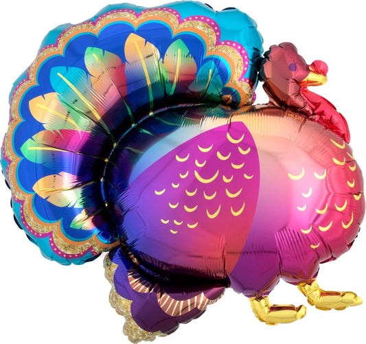 32" Glitter Turkey Foil Balloon