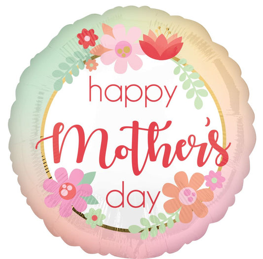 18" Happy Mother's Day Floral Balloon