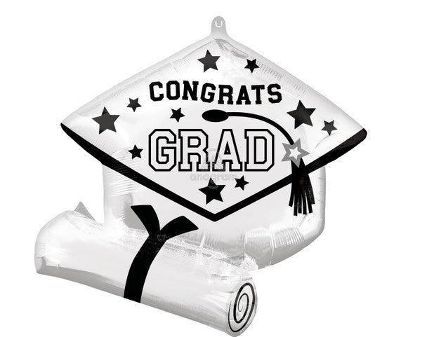 25" Congrats Grad Be True To School White