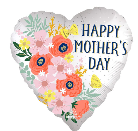18" Heart Shaped Mother's Day Foil Balloon