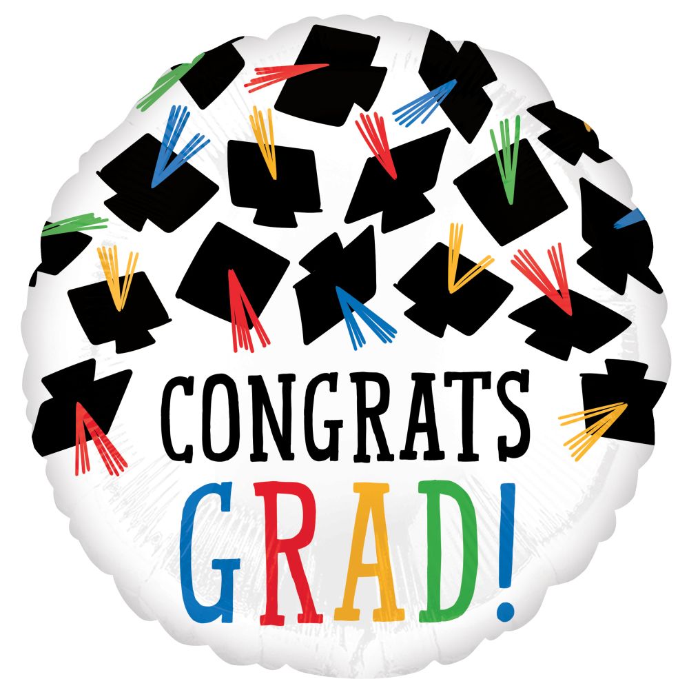 18" Hats Off Congrats Grad Balloon