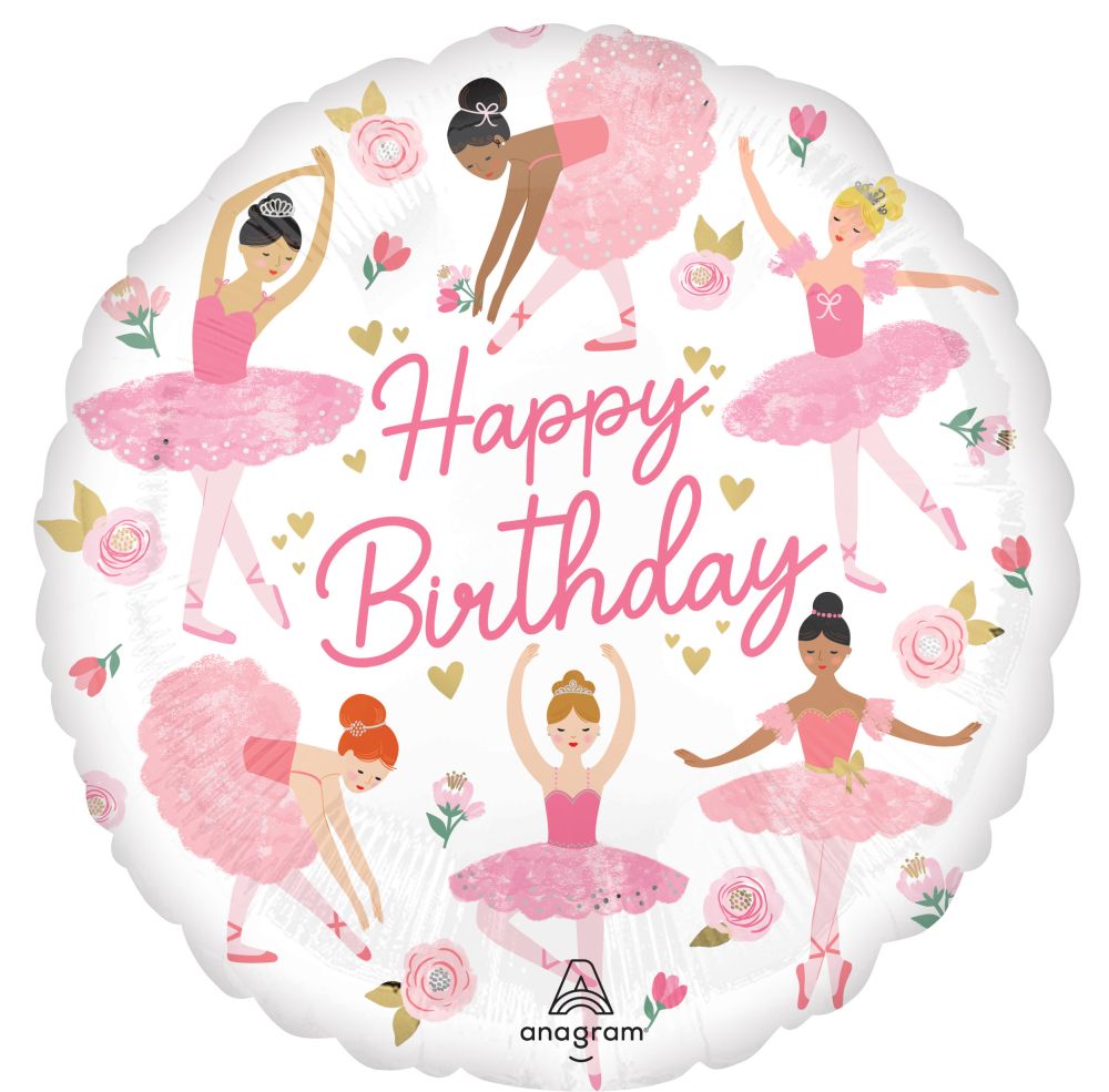 18" Ballerina Girl Birthday Balloon