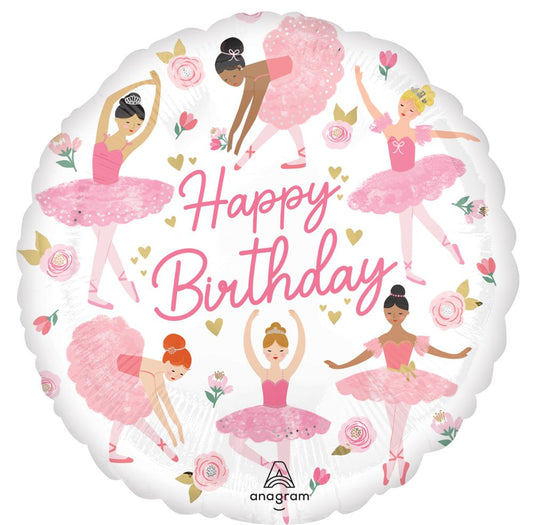 18" Ballerina Girl Birthday Balloon