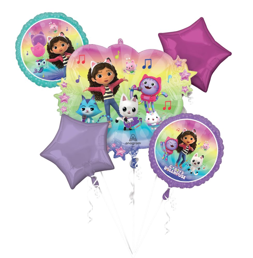 Gabby's Dollhouse Balloon 5 pc Bouquet