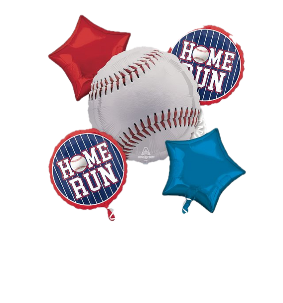 5 Pc Baseball Balloon Foil Bouquet
