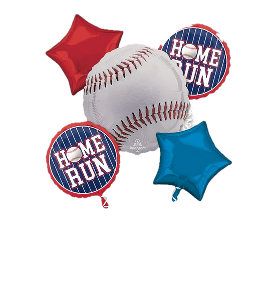 5 Pc Baseball Balloon Foil Bouquet