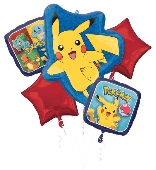 5 Pc Balloon Bouquet Pokemon Pikachu