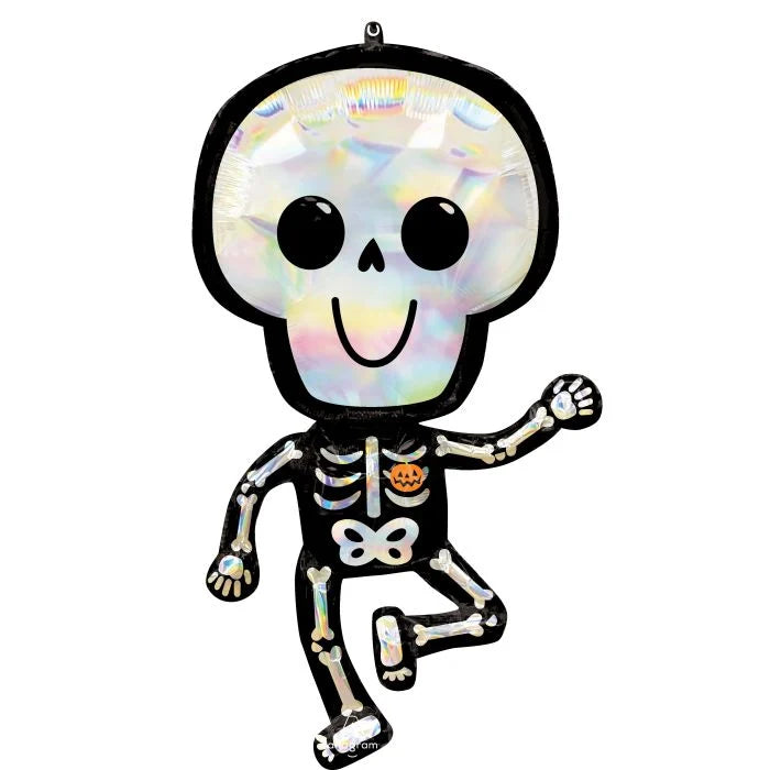 Holographic Iridescent Bare Bones Skeleton Balloon
