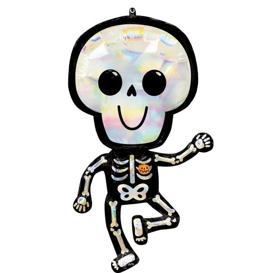 Holographic Iridescent Bare Bones Skeleton Balloon