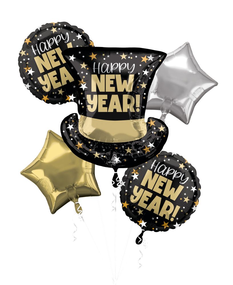 Bouquet Happy New Year Top Hat Bash Balloon