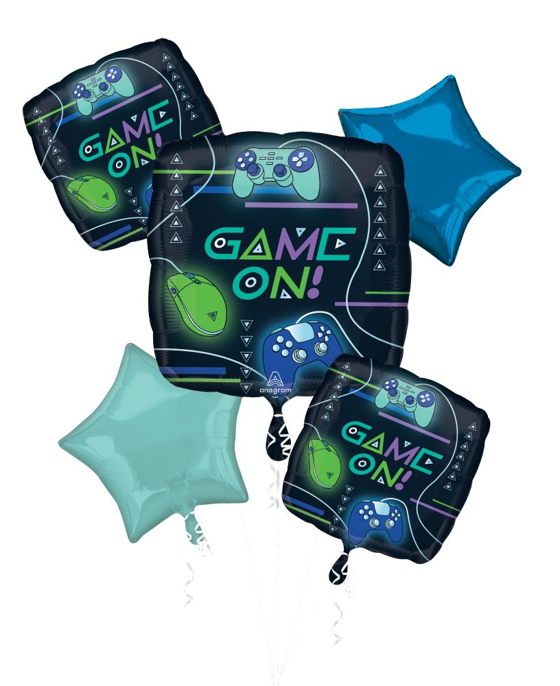 Game On Balloon 5 Pc Bouquet