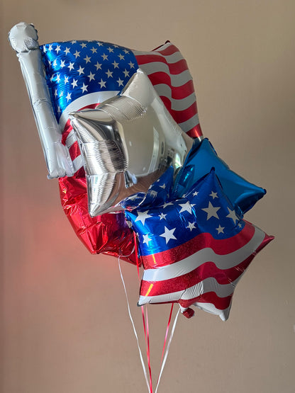 5 pc Flag Foil Balloon Bouquets