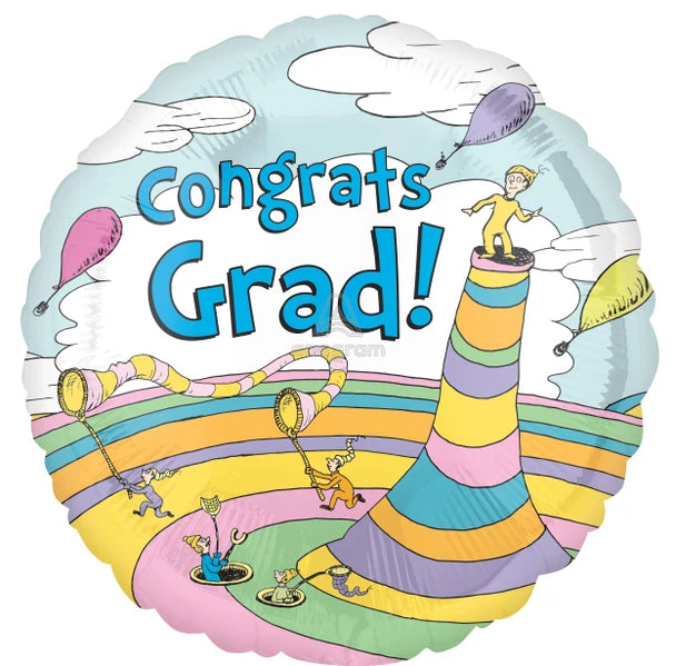 18" Congrats Grad Dr. Seuss Oh the Places You'll Go