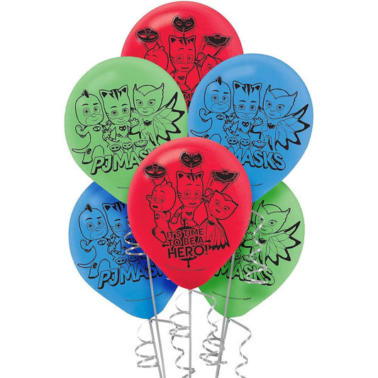 PJ Masks 6 pc Round Latex Balloons