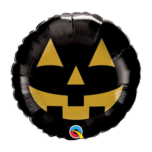 18" Jack Face Black and Gold Balloon