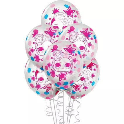 6ct, L.O.L. Surprise! Together 4-Eva Confetti Latex Balloons