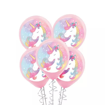 5ct, Enchanted Unicorn Latex Balloons