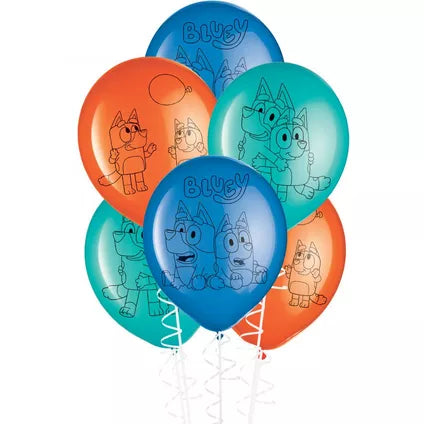 6ct, Bluey Latex Balloons