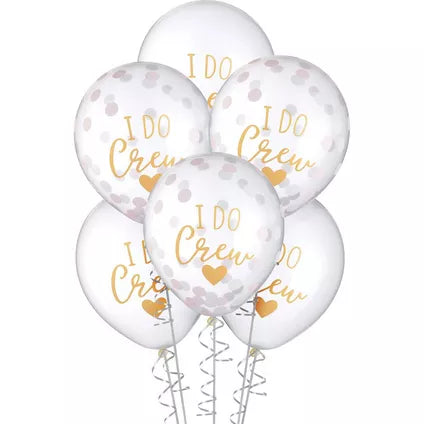 6ct, Confetti I Do Crew Wedding Balloons