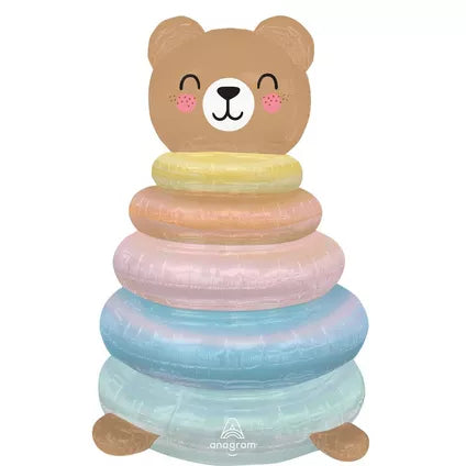 Bear Stacking Rings Foil Balloon, 43in