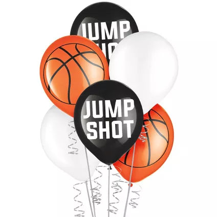 6ct, Basketball Latex Balloons