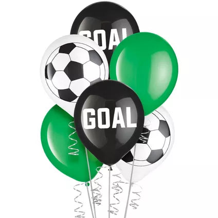 6ct, Soccer Latex Balloons