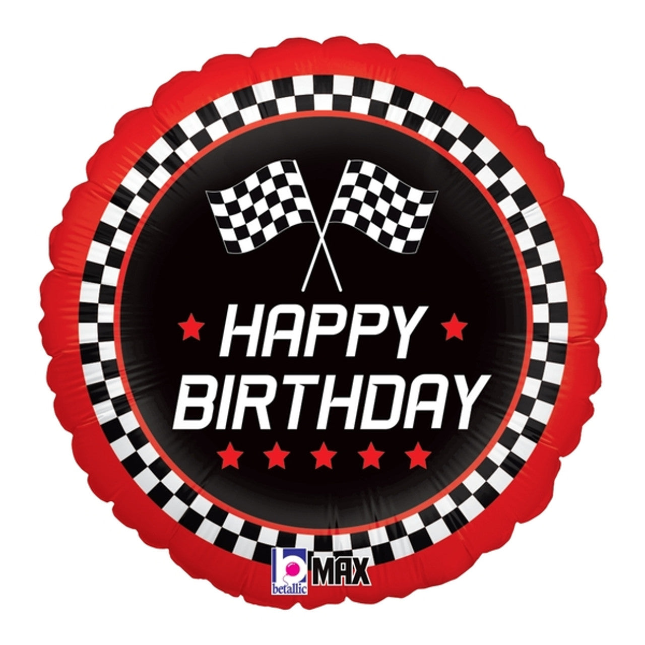 18" Happy Birthday Checkered Flag