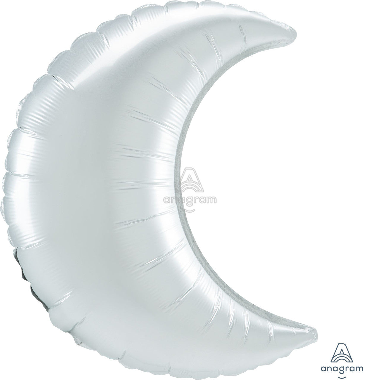 35"A Crescent Moon White Satin