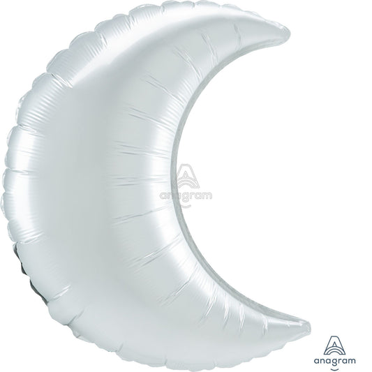 35"A Crescent Moon White Satin