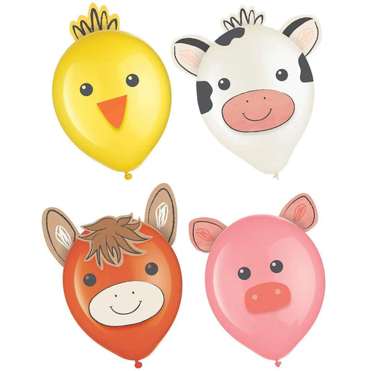 6pc Local Farm Animal Latex Balloon
